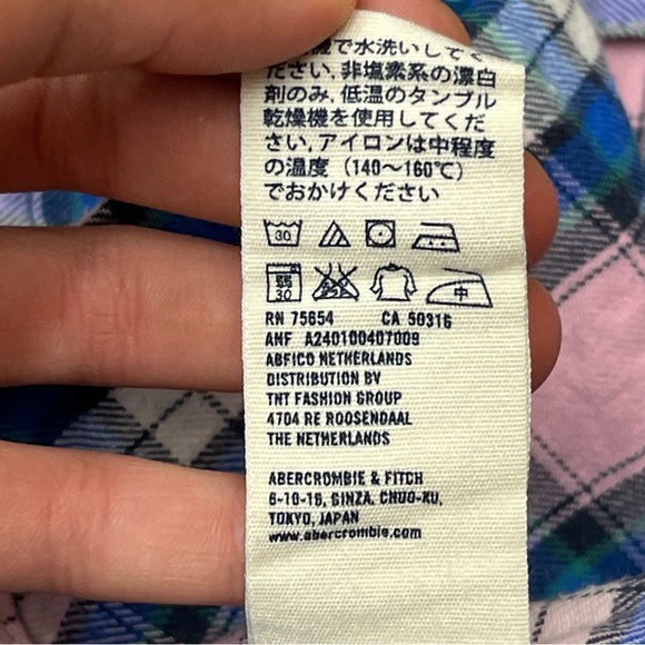 Abercrombie & Fitch Kids Plaid Shirt in Blue and Pink - Picture 5 of 5